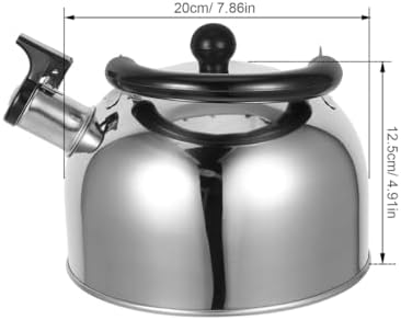 Amosfun Stainless Steel Whistling Tea Kettle Stovetop Tea Kettle with Flat Bottom Ergonomic Cool Handle Compatible with Induction Gas and Electric Cooktops 7.87 Home or Camping - Image 2