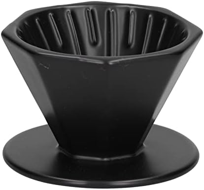 Coffee Dripper Ceramic Convenient Reliable Exquisite Portable Size Simple Design Pour Over Coffee Dripper(Black) - Image 2