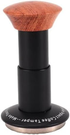 Calibrated Spring Loaded Coffee Tamper with 3.9 Inch Aluminum Stainless Steel Waffle Base and Wood Handle for Baristas and Espresso Enthusiasts (58mm) - Image 7