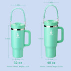Farsea 40oz Insulated Stainless Steel Travel Tumbler with Handle & Straw - Image 7
