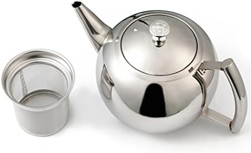 Tea Pot 1L Large Capacity Kettle Stainless Steel Teapot Coffee Maker with Filter Home Cooling Kettle Delicate Teapot Gold/Silver Teapot for Infuser (Color : A, Size : 1L) - Image 3