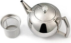 Tea Pot 1L Large Capacity Kettle Stainless Steel Teapot Coffee Maker with Filter Home Cooling Kettle Delicate Teapot Gold/Silver Teapot for Infuser (Color : A, Size : 1L) - Image 3