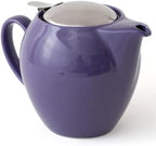 ZERO JAPAN Egg Plant Ceramic Teapot, Deep Purple, Japanese Teapot with Stainless Steel Lid and Removable Infuser, Made in Mino Japan, 19.6 oz by ZEROJAPAN