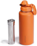 Vesmoon Vessence 32 Oz Stainless Steel Tea Infuser Bottle for Loose Leaf Tea, Water, Herbs, Fruits - Triple Layered Insulated, Leak Proof Bottle with Lid and Clip Handle - 24 Hours Hot/Cold by Vesmoon