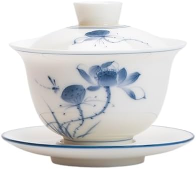 Gaiwan Tea Set Gongfu Tea Cup Hand-painted Lotus Chinese Tea Set - Image 4