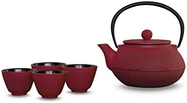 WD Lifestyle Cast Iron Teapot 600 Ml With Set Of 4 Cups by WDLifestyle