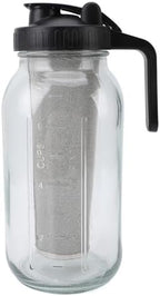Cold Brew Coffee Maker Jar, 34oz Thick Glass Iced Coffee Pot with Stainless Steel Filter, Spout Lid and Handle for Pouring and Storage, Brews Coffee Overnight, Dishwasher Safe, by Luqeeg-GiveLifetoEnjoy