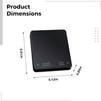 Rechargeable Scale, 0.1G High Precision Digital Coffee Scale with Timer, Pour Over, 5.9 X 5.1 X 0.89 in / 15 X 13 X 2.3 Cm - Image 2
