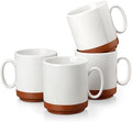 MALACASA 12oz Ceramic Coffee Mugs Set of 4, Khaki White by MALACASA