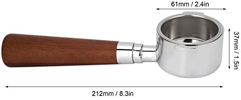 Portafilter Handle for Espresso Machines, Wooden Espresso Filter Holder with 304 Stainless Steel, Reusable Coffee Accessory for Home Barista - Image 5