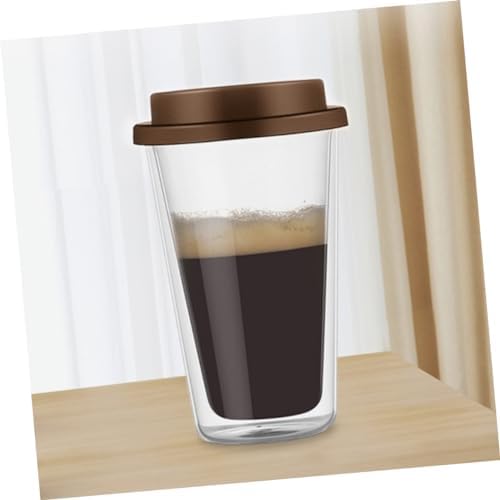 Happyyami Glass Coffee Mug with Silicone Lid Insulated Double Wall 350ml - Image 4