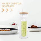 Milisten Glass Water Bottle with Straw and Lid, Reusable Glass Coffee Drinking Cup with Silicone Sleeve, White Iced Tea Water Cup for Home and Travel - Image 3