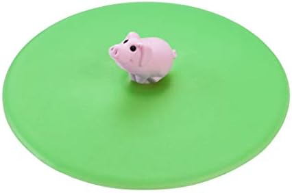LURCH Germany Silicone Reusable Coffee & Tea Mug Lid | Glass Cup Cover | Anti-dust And Camping & Outdoor Suction Seal | For Hot and Cold Beverages | Set of 3 - Green (Farm Animals Theme) - Image 5