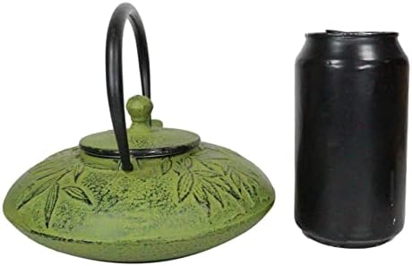 Ebros Gift Japanese Symbol Of Prosperity Evergreen Bamboo Forest Heavy Duty Cast Iron Tea Pot Set With Base Trivet and Cups Set Serves 2 Home And Kitchen Decor Accent Housewarming Gift (Yellow) - Image 4