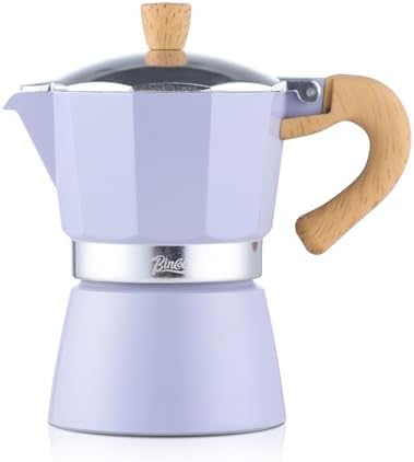 Bincoo Cute Espresso Maker Stovetop - Small Moka Pot 2 Espresso Cups/120ML,Espresso Pot Italian Coffee Maker for Home Camping Cafe Office (Purple) by Bincoo