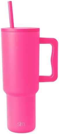 Simple Modern 40 oz Trek Tumbler with Handle and Straw Lid | Cup Holder Friendly Insulated Stainless Steel Travel Mug | Raspberry Vibes by Unknown