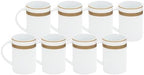 Porcelain Mug - Gold Rope Pattern, 8 Piece Set by GiftsPlaza