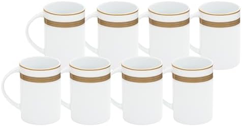 Porcelain Mug - Gold Rope Pattern, 8 Piece Set by GiftsPlaza