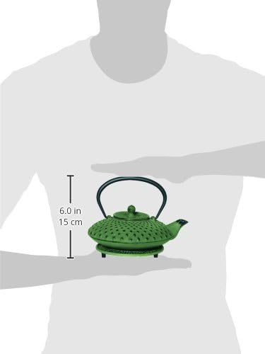 G&H Tea Services Shimizu Japanese Tetsubin 23-Ounce Teapot and Trivet, Green - Image 2