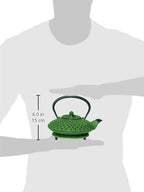 G&H Tea Services Shimizu Japanese Tetsubin 23-Ounce Teapot and Trivet, Green - Image 2