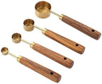 Wooden Handle Stainless Steel Measuring Cup & Spoon by Unknown