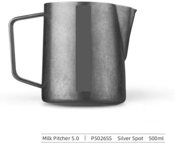 Classic Milk Frothing Pitcher 500ml Red Stainless Steel Steaming Pitchers Cappuccino/Latte Art Milk Cup Coffee Tool(500ml,Sliver Spot) - Image 2