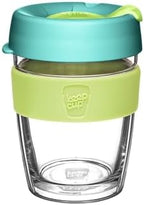 KeepCup Longplay Reusable Coffee Cup, 12 oz Tempered Glass Travel Mug with Removable Tritan Sleeve and Splashproof Lid, Dishwasher Safe, Matcha (Light Green) by KeepCup