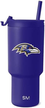 Simple Modern Baltimore Ravens Tumbler with Flip Lid, Straw 30oz | NFL by Unknown