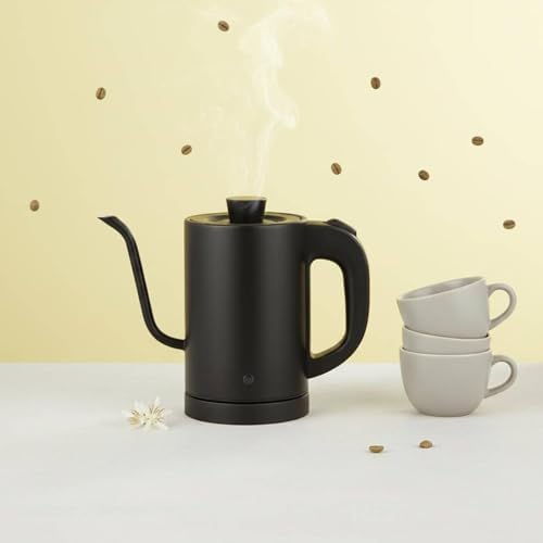 Electric Kettle Gooseneck Kettle Pour Over Kettle Hot Stainless Steel Interior With Consistent And 1000W Base Heating Suitable for morning coffee afternoon tea small household use, Bronze - Image 3