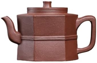 Tea Kettle Home Kung Fu Tea Set Office Purple Clay Light Plain Hexagonal Well Fence Teapot Ceramic Tea Infuser by Unknown