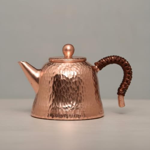 Copper Teapot Copper Kettle Copper Pot Copper Vessel With Traditional Craft Pure Copper Patina Potential And Rounded Shape Suitable for tea serving countertop display gifting 200ml - Image 7