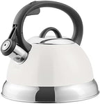 Mr. Coffee Flintshire 1.75-Quart Stainless Steel Whistling Tea Kettle with Nylon Handle – Durable Stove-Top Kettle in Linen Finish by MrCoffee