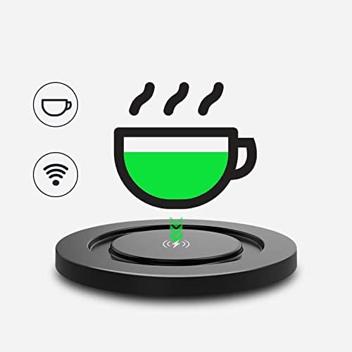 BoxWave Charger Compatible with Osom OV1 - HottieMug with Wireless PowerDisc Charger (15W), Qi Mug Warmer Coffee Desktop - Jet Black - Image 5