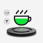 BoxWave Charger Compatible with TOZO T12 - HottieMug with Wireless PowerDisc Charger (15W), Qi Mug Warmer Coffee Desktop - Jet Black - Image 5