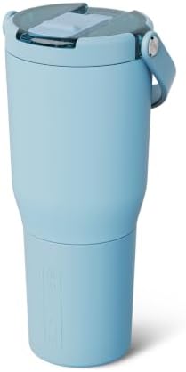 BrüMate Resa Flip 35oz Travel Tumbler with Covered Flip Down Straw | 100% Leakproof Water Bottle | Made of Insulated Stainless Steel | Cup Holder Friendly Silicone Base | 35oz (Glacier) - Image 2