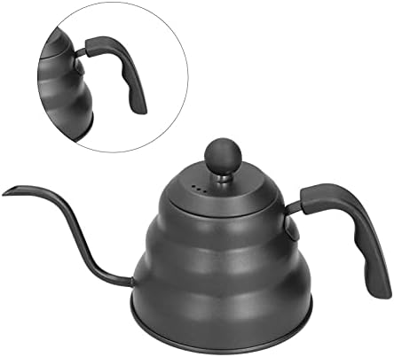 Pwshymi Stainless Steel Gooseneck Kettle, PTFE Coffee Pot with Ergonomic Handle and 3 Layer Composite Base, for Gas Electric Induction Stove Pour Over Coffee Maker (1L) - Image 4