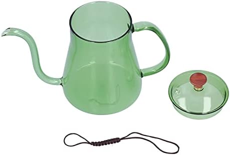 POCREATION High Borosilicate Glass Coffee Kettle, 600ml (Green) - Image 6