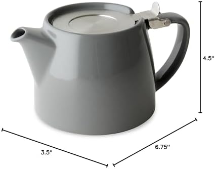 FORLIFE Stump Teapot with SLS Lid and Infuser, 18-Ounce, Gray - Image 3