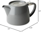 FORLIFE Stump Teapot with SLS Lid and Infuser, 18-Ounce, Gray - Image 3