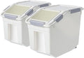 30lb Food Storage Container with Scoop with Handle & Wheels, 2 Pack by jioko