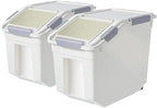 30lb Food Storage Container with Scoop with Handle & Wheels, 2 Pack by jioko