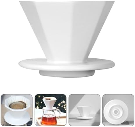 FRCOLOR Ceramic Coffee Filter Cup, Octagonal Manual Dripper White - Image 7