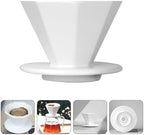 FRCOLOR Ceramic Coffee Filter Cup, Octagonal Manual Dripper White - Image 7