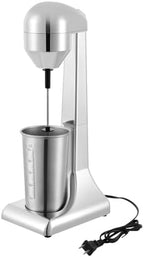 Silver Electric Drink Mixer, 2-Speed Milkshake Maker & Milk Frother with 16.9 oz Stainless Steel Cup, 100W Powerful Motor for Shakes, Lattes, Coffee & Cocktails, Compact Kitchen Appliance by Unknown