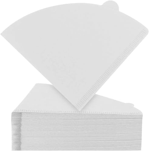 500 Pcs Wood Pulp Conical Filter Paper – Hand-Brewed Coffee Portable Drip Sheets for Households(White) by Unknown