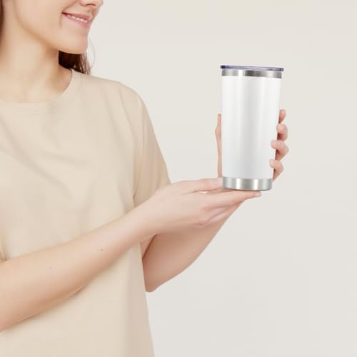 20 oz Tumbler Insulated Tumblers Stainless Steel Coffee Mug,White 6PCS - Image 2