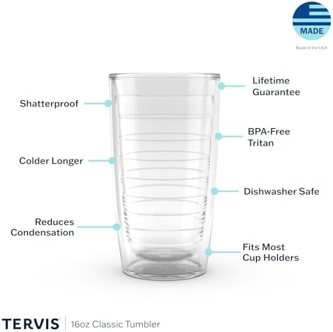 Tervis Clear & Colorful Tabletop Made in USA Double Walled Insulated Tumbler Travel Cup Keeps Drinks Cold & Hot, 16oz - 4pk, River Rock - Image 3