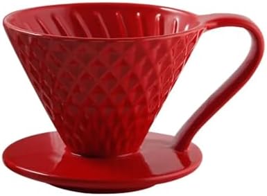 Ceramic V-Shaped Conical Coffee Filter Cup For Pour Over Smooth And Easy To Clean Drip(Red,Serves 1-4) - Image 6