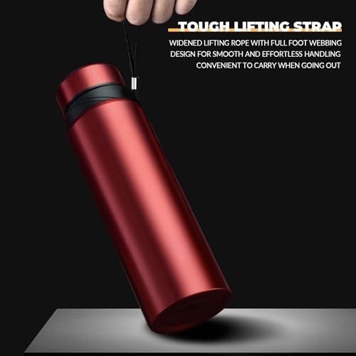 40 oz Smart Water Bottles with Digital Temperature Display Coffee Tea Infuser Bottle LED Thermal Cup Double Walled Vacuum Insulated Stainless Steel Flask Leak Proof Travel Mug Keep Warm (red) - Image 2