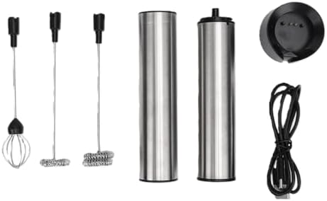 Haofy Milk Frother, USB Rechargeable Handheld Electric Whisk with Premium Stainless Steel, for Coffee Hot Chocolate Matcha Baking by Haofy
